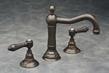 Rohl Column Spout Widespread Lavatory Faucet with Metal Lever Handles