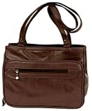 Roma Brown Leather Organizer Handbag Bag Purse