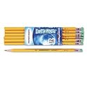 Earthwrite Recycled Pencils, #2HB Soft Lead, with Green Eraser, Yellow PAP12242