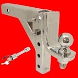 CHROME 10" ADJUSTABLE TRAILER DROP BALL MOUNT HITCH TOW