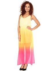 Chiffon General Print Short Shirred Goddess Maxi Dress 