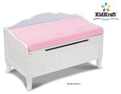 Childrens Toyshop  Toys : KidKraft Nantucket Toybox w/pink cushion
