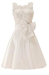 Short Lace Belted  Beaded Taffeta Evening Dress/Prom Dress  With a Bow(s) and a Sash 