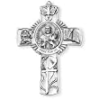 Fine Pewter Saint Francis of Assisi 5-inch Wall Cross and Prayer Card