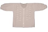 Baby Boy or Girl 0-6 Months, White Hand Made, Unique Cotton Front Button Shirt