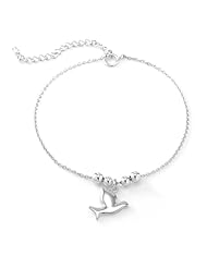Chuvora 925 Sterling Silver Dove Love Peace Bird Charm 15 mm with Adjustable Sterling Silver Chain 7-8, Fashion Jewelry for Women, Girls, Teens - Nickel Free