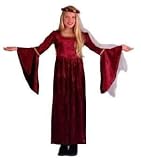 Lady Gwenhyfar for Girls Renaissance Costume - Burgundy Medium (8-10)