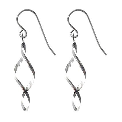 Sterling Silver Small Twisted Drop Earrings