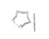 Sterling Silver Star Shape Earrings with CZ Rim