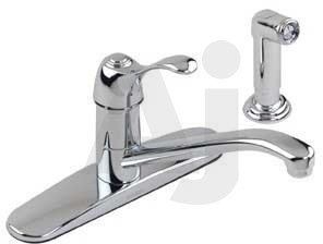 Gerber Allerton Series 40450 Single Handle Kitchen Cast Spout Faucet with 9-1 16 Spout... by Gerber