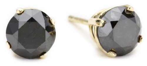 14k Yellow Gold Black Diamond Stud Earrings (2 cttw) 14k Yellow Gold Black Diamond Stud Earrings (2 cttw)
