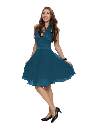 Produkt-Bild: Neckholder Cocktailkleid, knielang, Farbe t&uuml;rkis und lila, Astrapahl