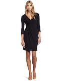 Velvet Womens Wrap Dress, Black, Small
