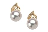 Anastasia White 8-9mm Hanadama - AAAA Japanese Akoya Pearl Earring Set