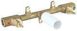 GROHE 33 885 000 3-Hole Rough Valve Wall Mount, Rough Brass