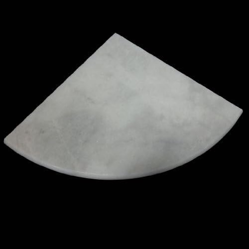 White Carara (Millas White) Marble Both Side Polished Bathroom Corner Shelf 9''x9'' by Tile Spot