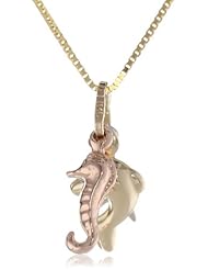 14k Tri-Color Kids Charm Pendant Necklace, 14"