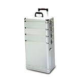 3 Stack Silver Rolling Cosmetic Case (Silver) (14.5
