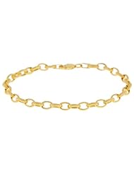 14 Karat Gold Hollow Satine 7-inch Charm Bracelet