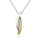 14k Gold Channel-set 1/10ct Five Stone Diamond Pendant (IJ/I1)