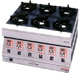 山岡金属　業務用ピビンバコンロ KPG-060A 全自動マイコン式 ピビンバガッツ楽々 6口タイプ [ガス種：プロパンガス（LPG）]