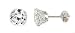6mm Clear Cz Stud Earrings (Sterling Silver)