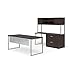 OFM FUL-PKG-2065-ESP Fulcrum Series Office Furniture Set, Table Desk, 72" Credenza, Lateral Filing Cabinet, Hutch, Modesty Panel, in Espresso