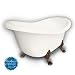 American Bath Factory B1-1600-BB-DM3-M2-25-OC-C1-LH Princess Slipper Clawfoot Bathtub in Bisque, Paw