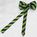 Pre-Tied Woven Silk Repp Stripe Bow Tie
