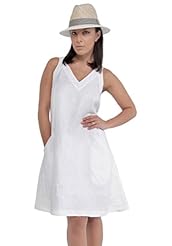 V-neck Sleeveless Linen  Dress