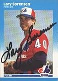 Lary Sorensen, Montreal Expos, 1987 Fleer Autographed Card