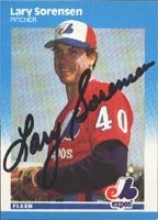 Lary Sorensen, Montreal Expos, 1987 Fleer Autographed Card