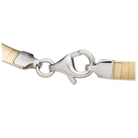 31P70M5PG0L. AA280  14k White and Yellow Gold Reversible 5mm Omega Chain Necklace, 18"