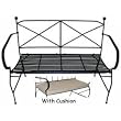 PTC Home & Garden Serenity Folding Bench with Cushion, Black