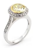 Yellow/Gold Plated Cubic Zirconia Solitaire Ring