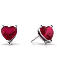 Created Ruby 14kt White Gold Stud Earrings