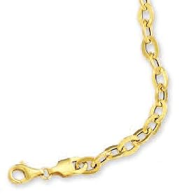 14k Yellow Oval Link Bracelet - 7.5 Inch by JewelryWeb