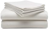 Pinzon 200-Gram Supima Velvet Flannel Queen Sheet Set, Snow White