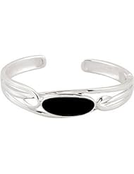 Genuine Checkerboard Onyx Hinged Cuff Bracelet Sterling Silver Onyx 68304