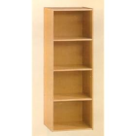 NEW 4 LEVEL WOODEN CABINET BOOKCASE IN NATURAL FINISH