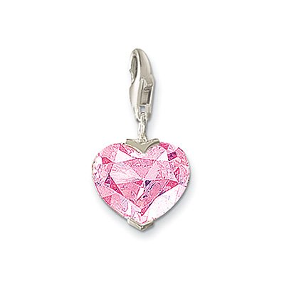 Thomas Sabo Heart Pink Charm, Sterling Silver