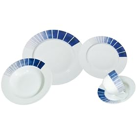 Arte Viva - 113103 - Service de Table 30 Pi�ces Splendido - Porcelaine - Rond - Bleu - Design by Matteo Fabrini (Import Allemagne)