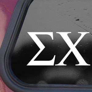 1 X SIGMA CHI White Sticker Decal Fraternity Wall Laptop Die-cut White Sticker Decal