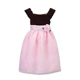 PD Girls' Dress w/Flower Brown/Pink