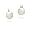 Valero Pearls Damen-Ohrstecker 925 Sterling Silber S��wasserzuchtperlen Zirkonia wei� 60201778