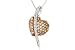 1/2 Carat Brown & White Diamond 14K White Gold Heart Pendant w/ Chain