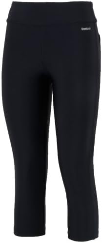 Reebok Playdry Easytone Womens 3/4 Capri Pants - Black - 8-10 (S)