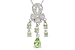 1 1/4 Carat Peridot and Diamond 14K White Gold Pendant w/Chain