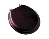 Mayfair 9602BR178 Natural Reflections Round Toilet Seat, Cherry with Brass Hinges