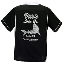 Vito's Loan Company Bowling Shirt Black & White Classic - XL